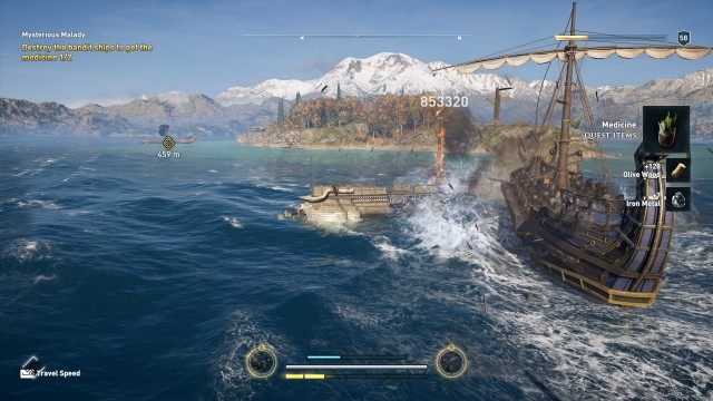 Destroy the bandit ships to get the medicine x/2