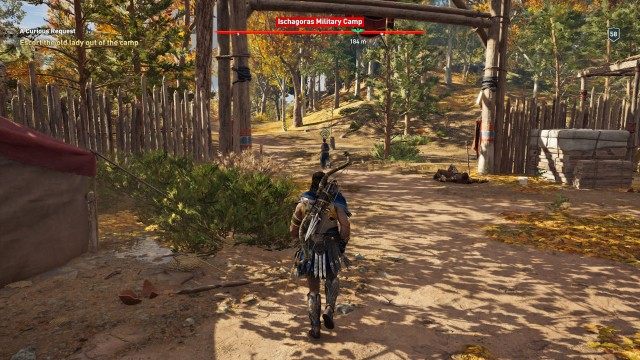 Escort the old lady out of the camp
