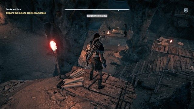 Explore the mine to confront Amorges