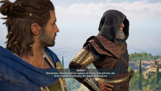 Reach the cliff near the ruins to meet Darius