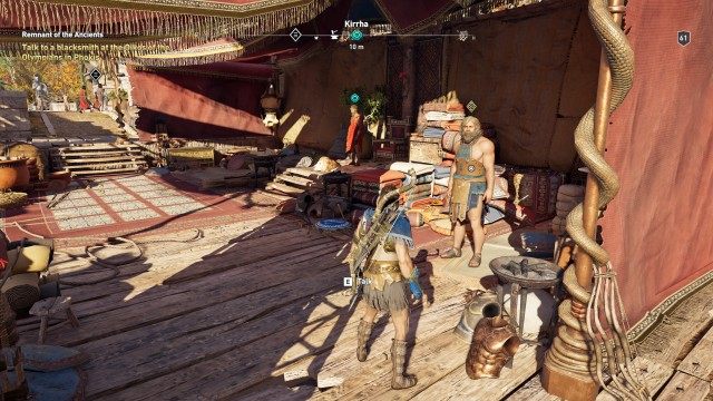 Talk to a blacksmith at the Oikos of the Olympians in Phokis