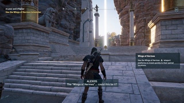 Use the Wings of Hermes teleporter