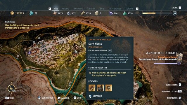 Use the Wings of Hermes to reach Persephone's akropolis
