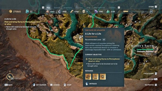 Find and bring Kyros to Persephone dead or alive