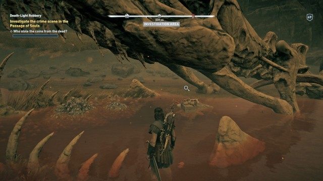 Investigate the crime scene in the Passage of Souls