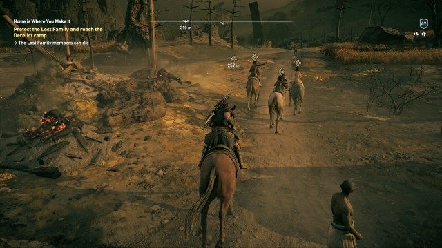 Protect the Lost Family and reach the Derelic camp