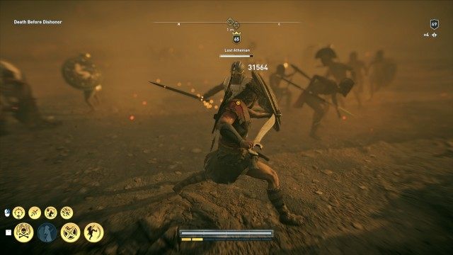 Return the gear to the Athenian soldier
