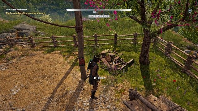 Find a wooden stick to make a sword