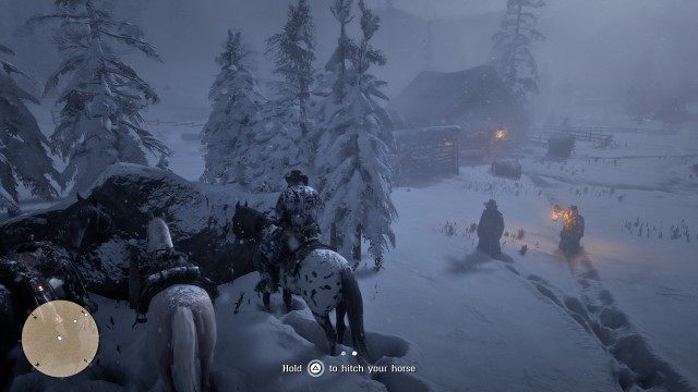 Approach the hitching posts / Hitch your horse