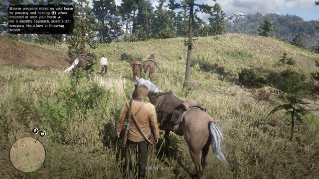 Follow Kieran / Mount your horse / Follow John