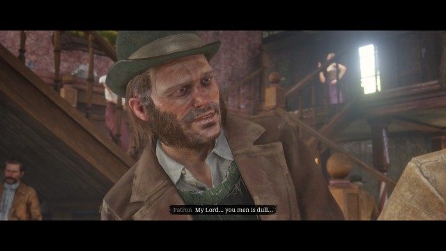 Mount your horse / Ride to the Valentine saloon / Go to the bar