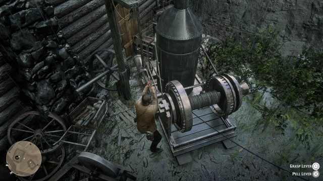 Pull the lever on the steam donkey
