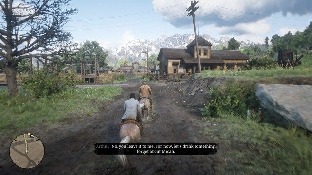 Mount your horse / Ride to the Valentine saloon / Go to the bar