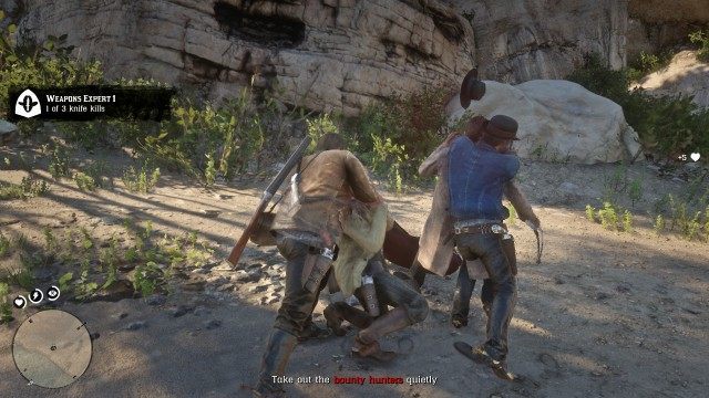 Follow Javier / Take out the bounty hunters quietly