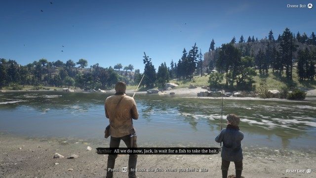 Walk to the riverbank to start fishing