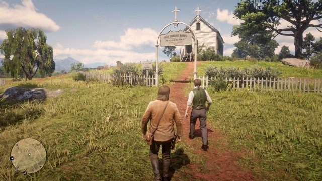 Follow Gwyn to the churchyard