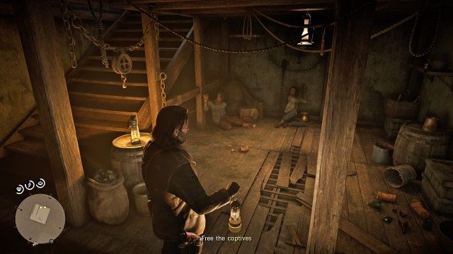 Investigate the basement / Free the captives