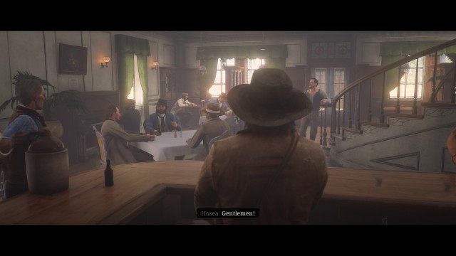 Collect the moonshine from the back of the wagon / Follow Hosea / Go behind the bar in the saloon