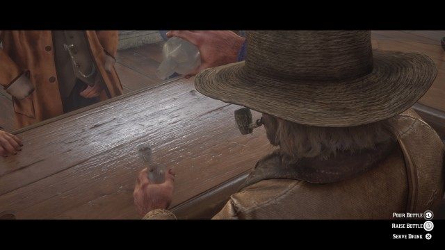 Collect the moonshine from the back of the wagon / Follow Hosea / Go behind the bar in the saloon