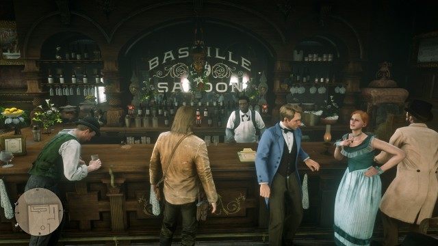 Head to the bar / Speak to the bartender / Order whiskey