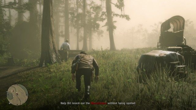 Lead Bill left or right / Help Bill knock out the Moonshiners without being spotted