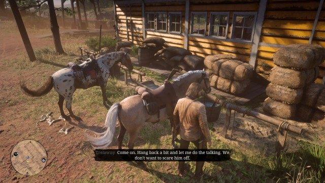 Mount your horse / Go to Rhodes station / Hitch your horse at the hitching post