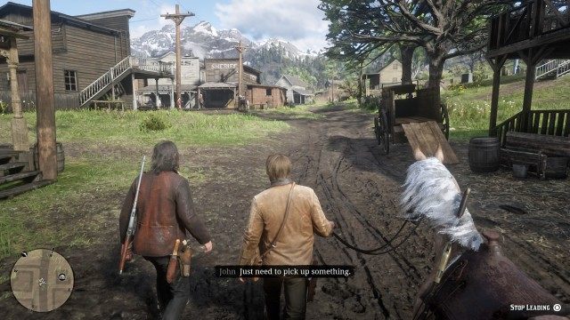 Lead your horse and walk with John / Hitch your horse on the hitching post