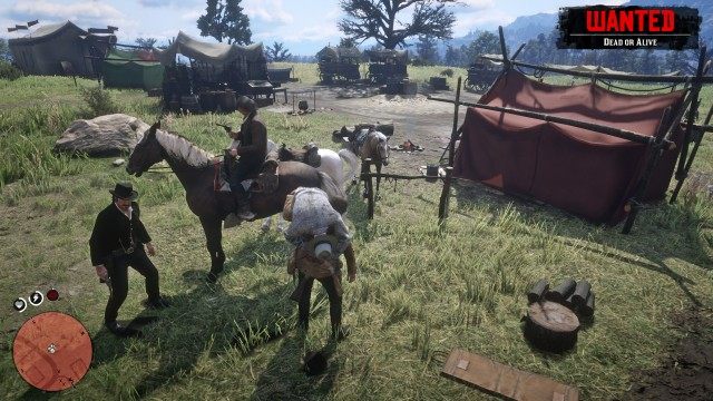 Pick up Strauss / Get to the horses / Put Strauss on John's horse
