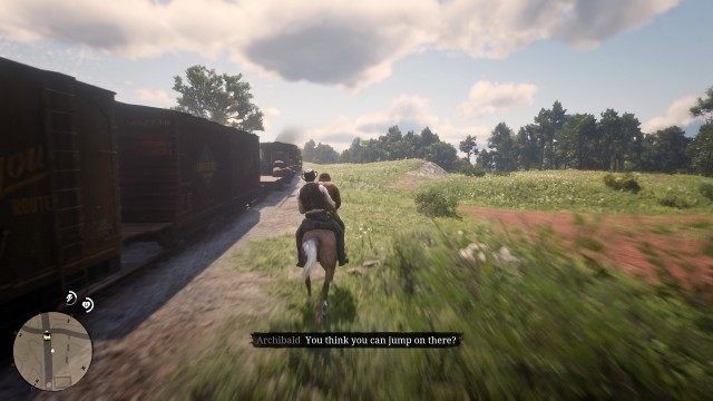 Chase the train / Ride alongside the train / Jump to the train