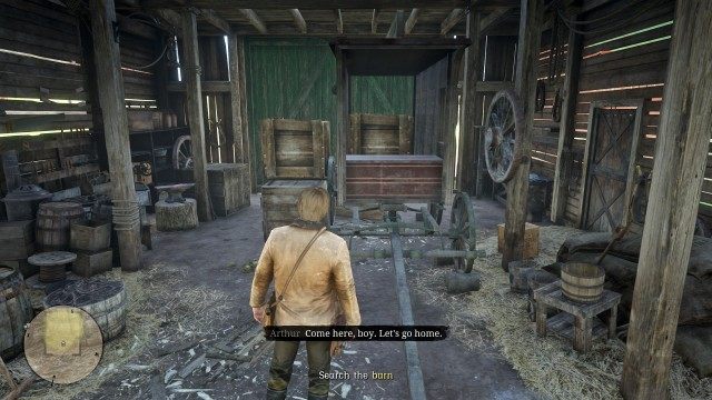 Enter the barn / Search the barn