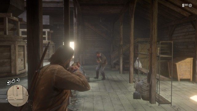 Take care of the bounty hunters in the barn / Find the bounty hunter in the barn