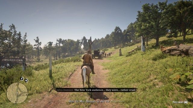 Wait for Mrs. Damsen to exit the stagecoach / Loot the strongbox without being detected