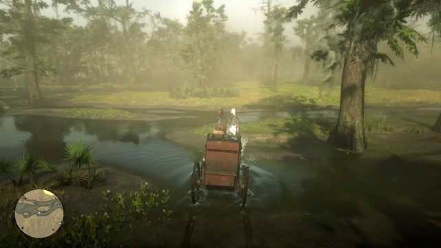 Chase after the wagon / Jump onto the wagon / Get into the drivers seat / Drive to a secluded spot