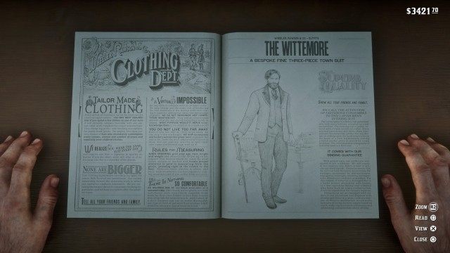 Follow Trelawny into the tailors / Buy the Fine Three-Piece Town Suit from the tailor