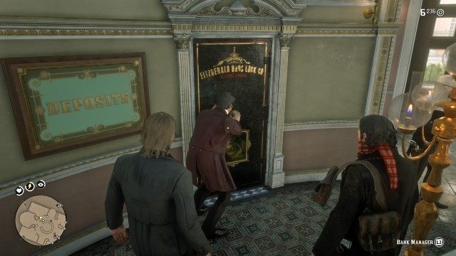 Follow Dutch / Force the bank manager to open the vault