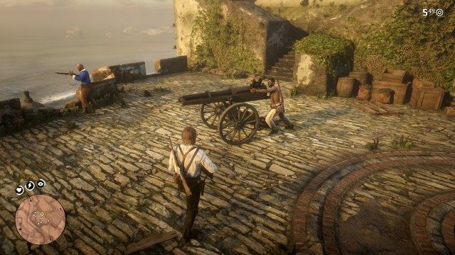 Help Hercule push the cannon into position
