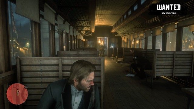 Follow Dutch / Follow Dutch through the train / Hide behind the train seats