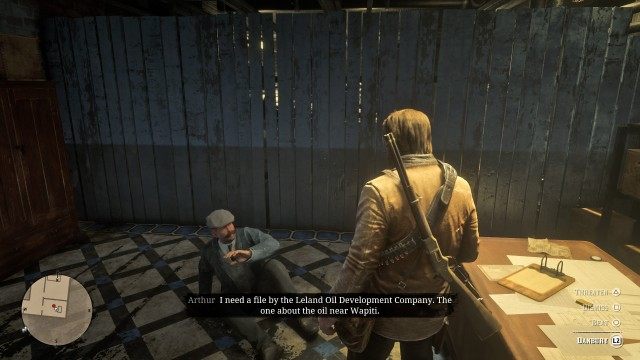Interrogate Danburry / Wait for Danburry to retrieve the file / Take the file