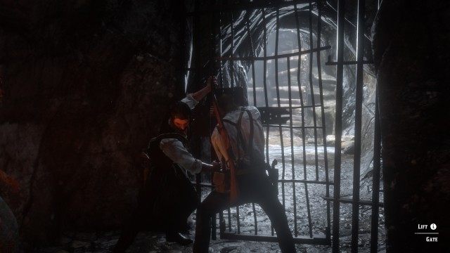 Follow Gloria through the caves / Lift the broken gate with Dutch / Approach Dutch