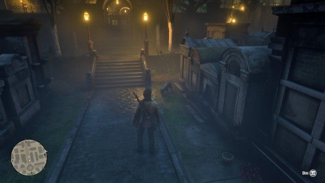 Search the cemetery for the grave robbers / Locate the source of the disturbance