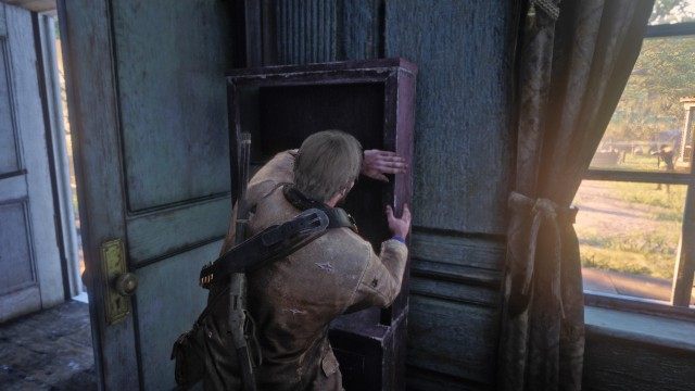 Retreat back to the mansion / Push the cabinet