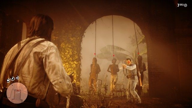 Kill the Hangman / Shoot the ropes of the hanging workers