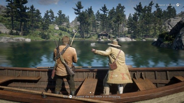 Row to the fishing spot / Catch the legendary northern spike