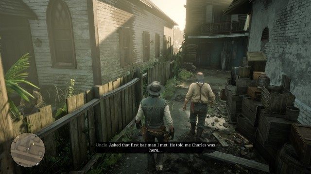 Follow Uncle / Ask about Charles at the Saloon or the Fence / Find Charles at Saint Saturnines