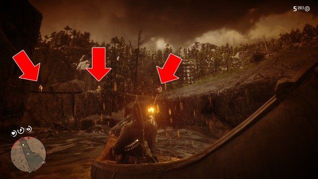 Follow Charles down the river / Head to the shore of the river