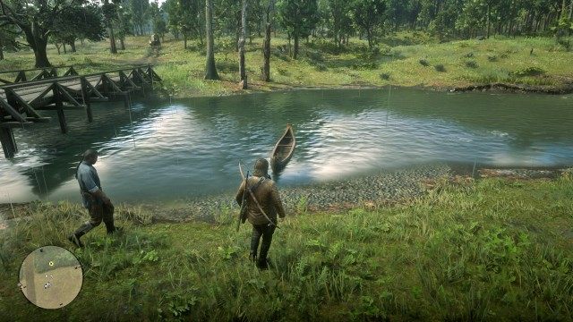 Talk to Charles / Follow Charles / (Optional) Get into the canoe / Go to Butcher Creek