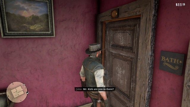 Ask around about Nathan Kirk / Enter the Welcome Center / Go to Nathan Kirk's room