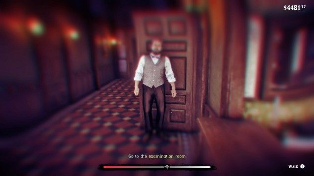 Follow the stranger / Go to the examination room