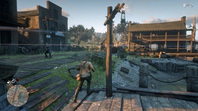 Go to the pier / Enter the building