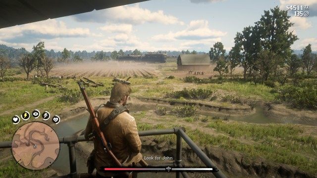 Pick up the rifle / Look for John / Eliminate the guards